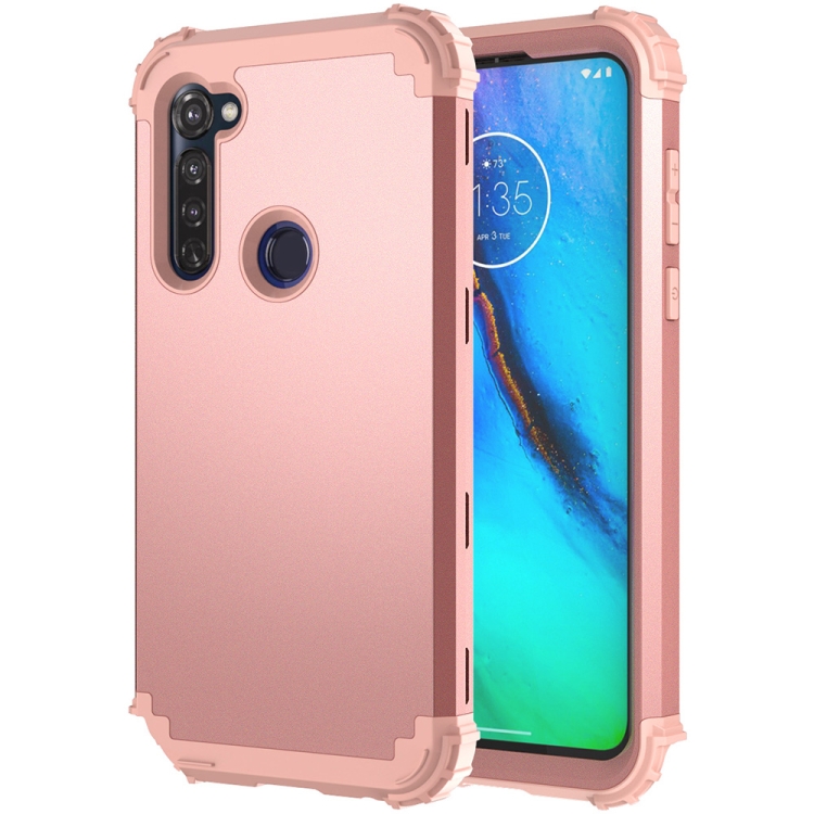 

For Motorola Moto G Stylus 3 in 1 Shockproof PC + Silicone Protective Case(Rose Gold)