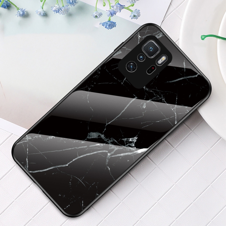 

For Xiaomi Poco X3 GT Marble Pattern Glass + TPU Protective Case(Black)