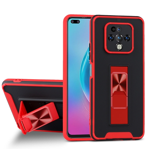 For Tecno Camon 16 Premier Dual-color Skin Feel TPU + PC Magnetic Shockproof Case with Invisible Holder(Red)