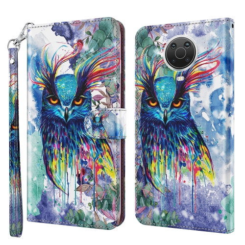 

For Nokia G20 / G10 / 6.3 3D Painting Pattern Horizontal Flip TPU + PU Leather Case with Holder & Card Slots & Wallet(Watercolor Owl)