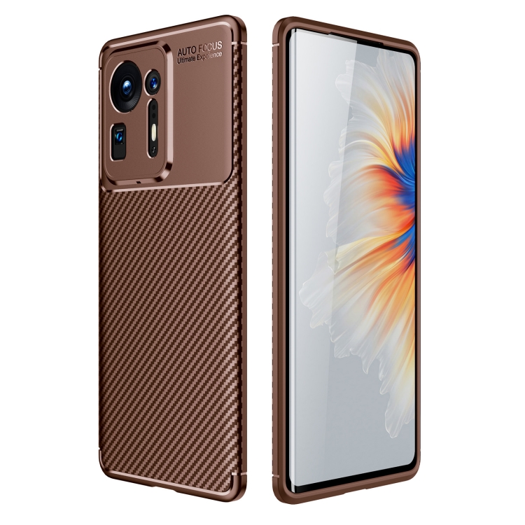

For Xiaomi Mi Mix 4 Carbon Fiber Texture Shockproof TPU Case(Brown)