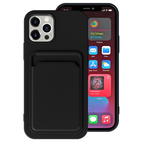 

For iPhone 13 TPU + Flannel Lining Shockproof Case with Card Slots(Black)