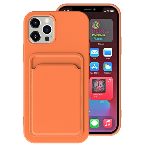 

For iPhone 13 TPU + Flannel Lining Shockproof Case with Card Slots(Orange)