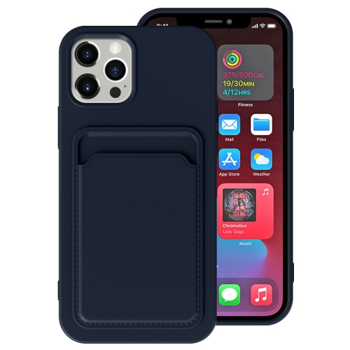 

For iPhone 13 Pro Max TPU + Flannel Lining Shockproof Case with Card Slots (Blue)