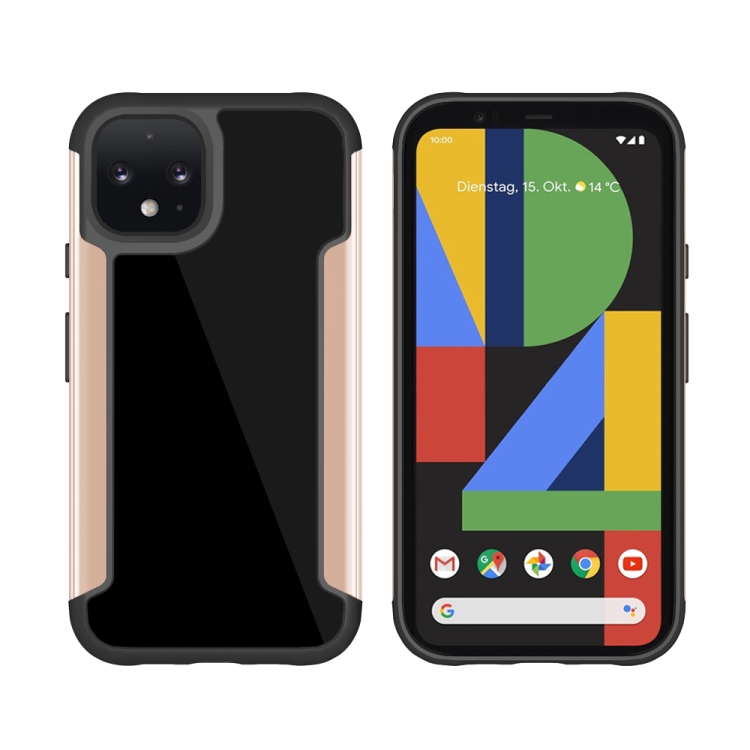 

For Google Pixel 4 Iron Man Series Metal PC + TPU Protective Case(Gold)