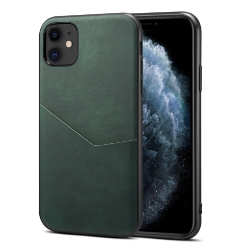 

For iPhone 11 Skin Feel PU + TPU Protective Case with Card Slot (Green)