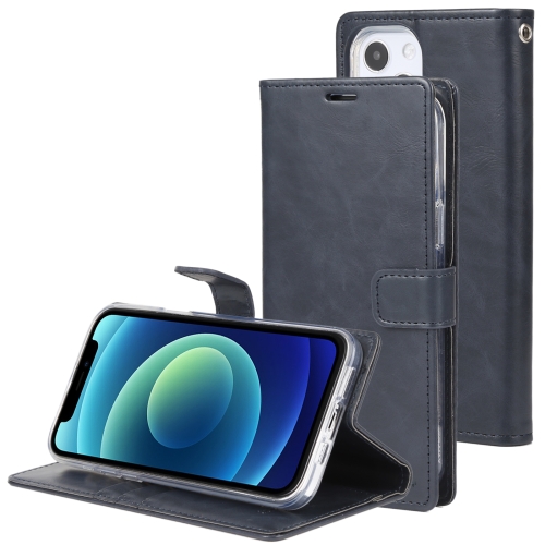 GOOSPERY BLUE MOON Crazy Horse Texture Horizontal Flip Leather Case with Holder & Card Slot & Wallet For iPhone 13(Dark Blue)