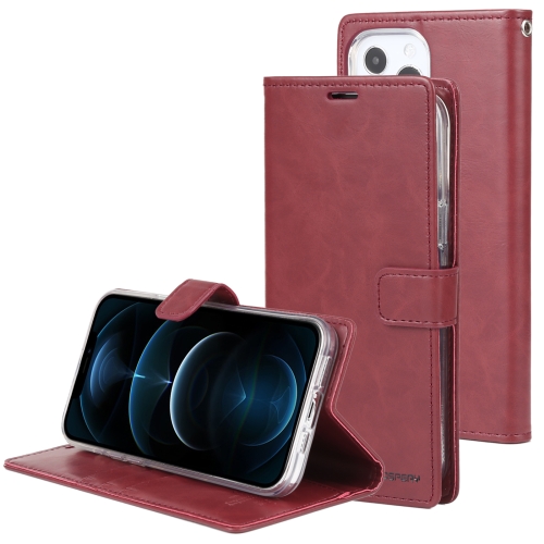 

GOOSPERY BLUE MOON Crazy Horse Texture Horizontal Flip Leather Case with Holder & Card Slot & Wallet For iPhone 13 Pro(Wine Red)