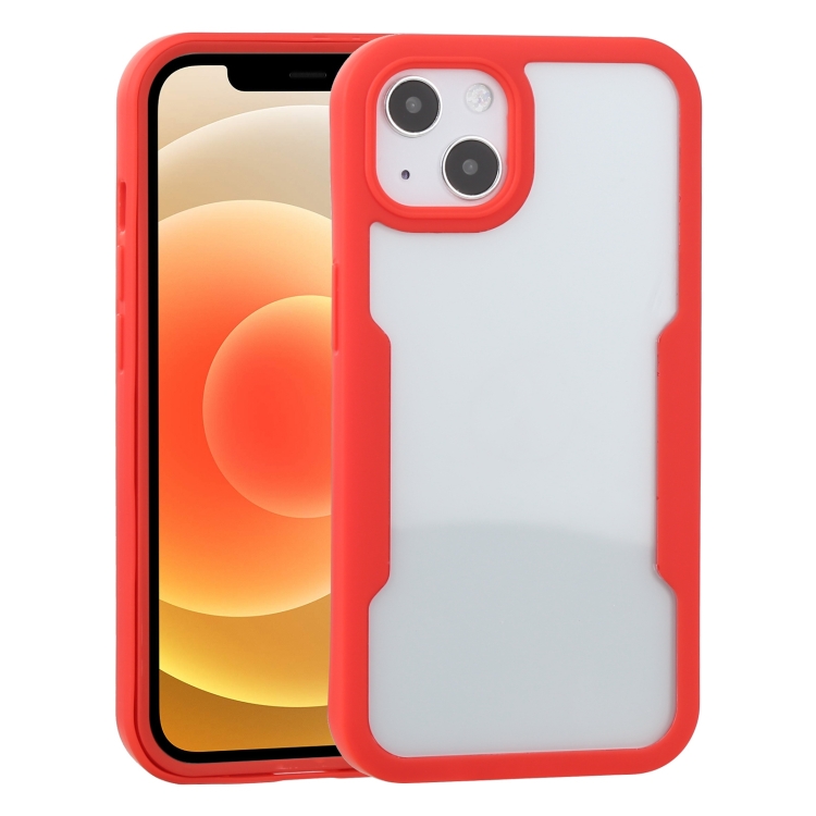 

Acrylic + TPU 360 Degrees Full Coverage Shockproof Protective Case For iPhone 13(Red)