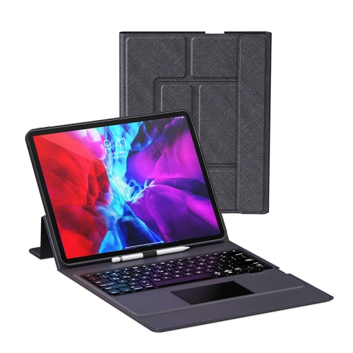 

USAMS US-BH686 Yunshang Series Integrated Touch Bluetooth Keyboard Silicone Leather Tablet Case with Pen Slot & Magnetic Stand & Smart Sleep For iPad Pro 12.9 inch(Black)