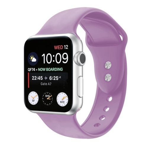 

Double Nail Silicone Strap Watch Band For Apple Watch Series 9&8&7 41mm / SE 3&SE 2&6&SE&5&4 40mm / 3&2&1 38mm(Lavender)