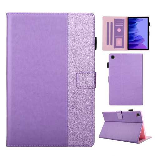 

Glitter Powder Stitching Hot-pressed Changing PU Leather Case with Holder & Card Slots & Sleep / Wake-up Function For Samsung Galaxy Tab A7 10.4 2020 T500(Purple)