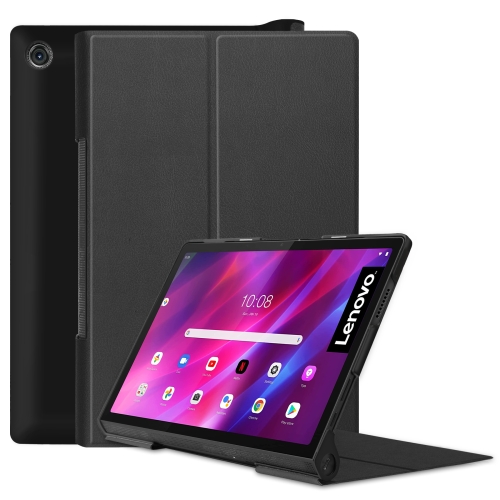 

For Lenovo Yoga Tab 11 Custer Texture Horizontal Flip PU Leather Case with Holder & Sleep / Wake-up Function(Black)
