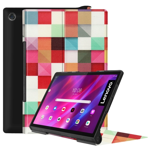 

For Lenovo Yoga Tab 11 Custer Texture Coloured Drawing Pattern Horizontal Flip PU Leather Case with Holder & Sleep / Wake-up Function(Magic Cube)