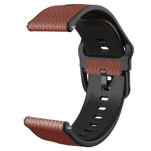 

22mm Two-layer Cowhide Leather Watch Band(Brown)