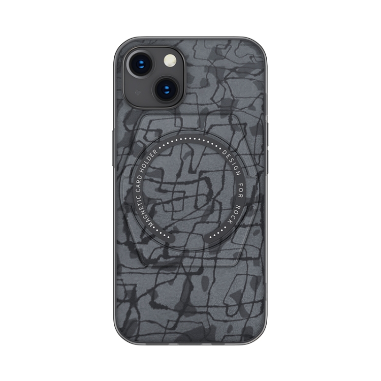 

ROCK SPACE Moca Magnetic Protective Case with Bracket For iPhone 13(Grey)