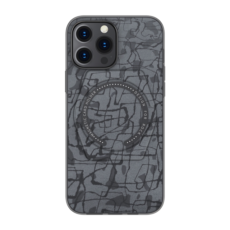 

ROCK SPACE Moca Magnetic Protective Case with Bracket For iPhone 13 Pro Max(Grey)
