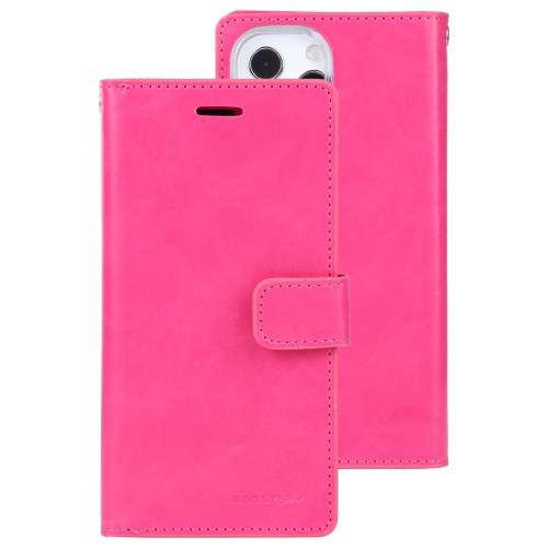 

GOOSPERY MANSOOR Crazy Horse Texture Horizontal Flip Leather Case with Holder & Card Slots & Wallet For iPhone 13 Pro Max(Rose Red)