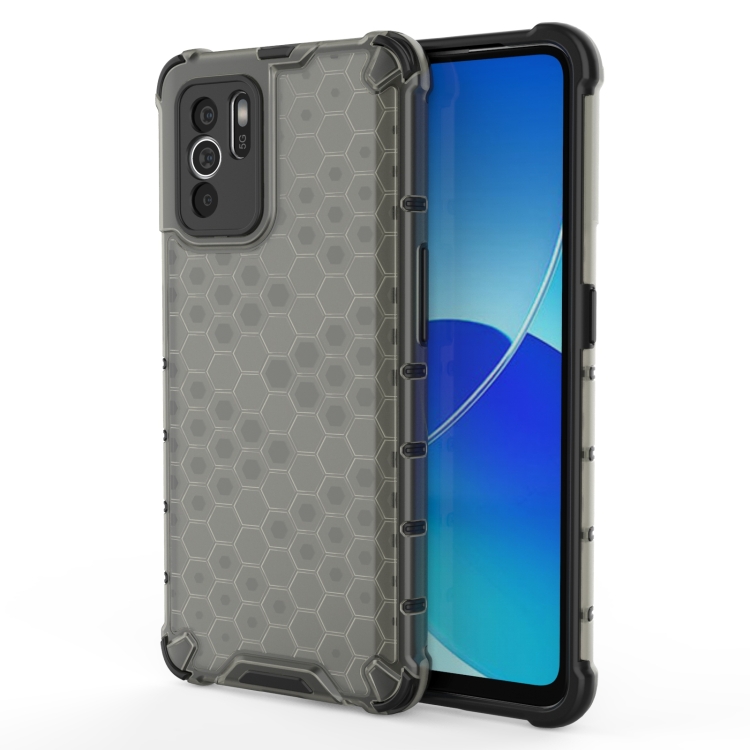 

For OPPO Reno6 Z Shockproof Honeycomb PC + TPU Protective Case(Black)