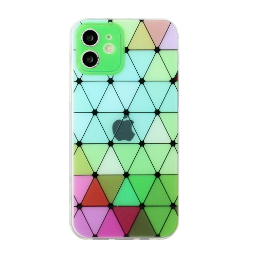 

Hollow Diamond-shaped Squares Pattern TPU Precise Hole Phone Protective Case For iPhone 11(Green)