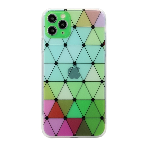 

Hollow Diamond-shaped Squares Pattern TPU Precise Hole Phone Protective Case For iPhone 11 Pro Max(Green)