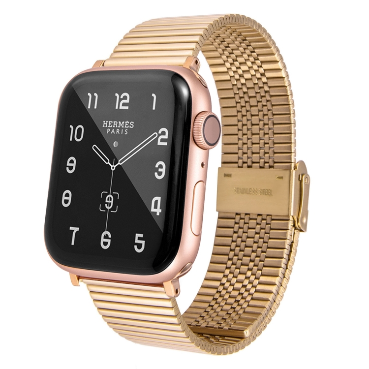 

Multi-baht Steel Replacement Watchband For Apple Watch Series 7 45mm / 6 & SE & 5 & 4 44mm / 3 & 2 & 1 42mm(Gold)