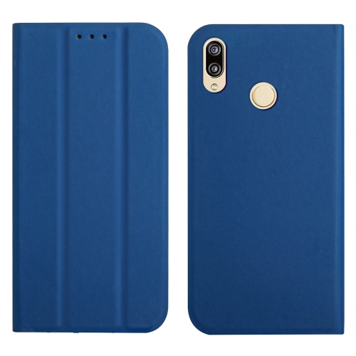 حديث مشهد أقل من  SUNSKY - For Huawei P20 Lite 3-Folding Ultrathin Skin Feel Magnetic Solid  Color Horizontal Flip Leather Case with Holder(Royal Blue)