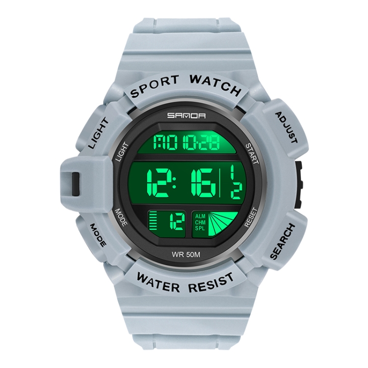 

SANDA 2106 LED Digital Display Luminous Alarm Clock Men Outdoor Sports Electronic Watch(Grey)