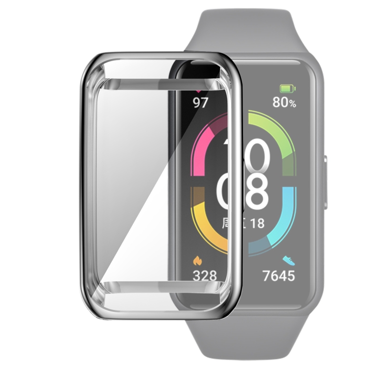 

For Huawei Band 6 / 6 Pro / Honor Band 6 Full Coverage TPU Electroplating Protective Case Cover(Silver)