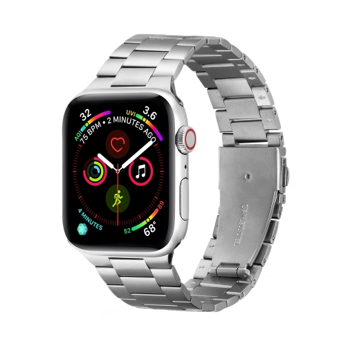 

Ultra-thin Three-bead Metal Strap Watch Band For Apple Watch Series 7 45mm / 6 & SE & 5 & 4 44mm / 3 & 2 & 1 42mm(Silver)