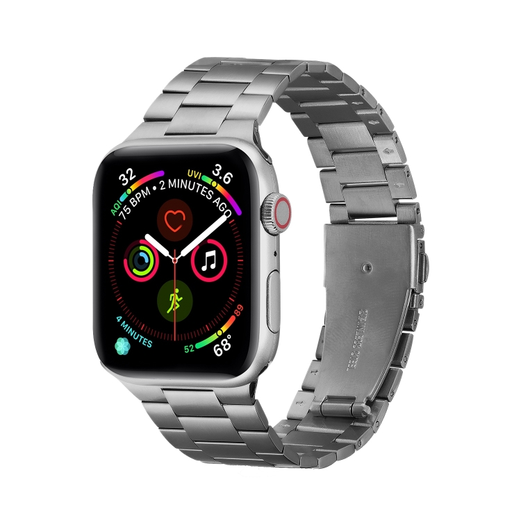

Ultra-thin Three-bead Metal Strap Watch Band For Apple Watch Series 7 45mm / 6 & SE & 5 & 4 44mm / 3 & 2 & 1 42mm(Grey)