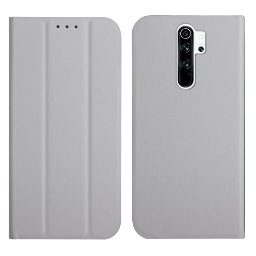 

For Xiaomi Redmi Note 8 Pro 3-Folding Ultrathin Skin Feel Magnetic Solid Color Horizontal Flip Leather Case with Holder(Grey)