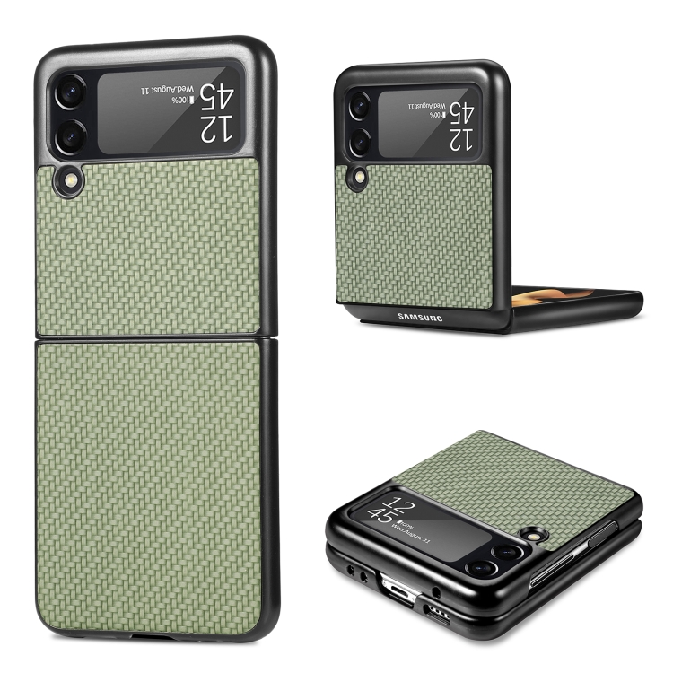 

For Samsung Galaxy Z Flip3 5G Cross Pattern Slim PC Protective Case(Green)