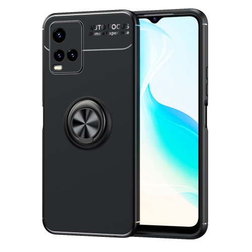 

For vivo Y21 / Y33S Metal Ring Holder 360 Degree Rotating TPU Case(Black)