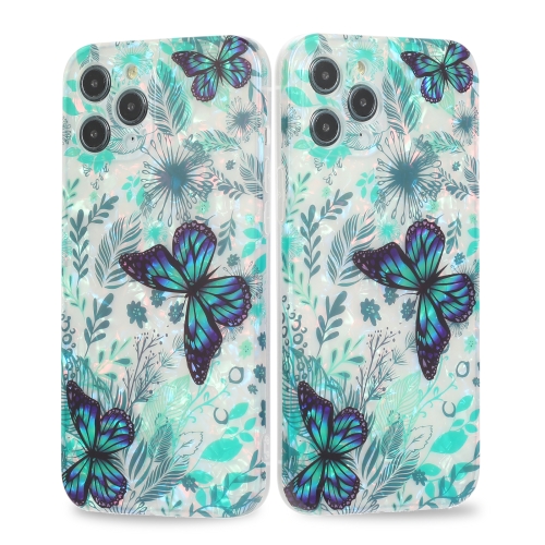 

Butterfly Shell Colorful Series Pattern IMD TPU Shockproof Case For iPhone 11(Green)
