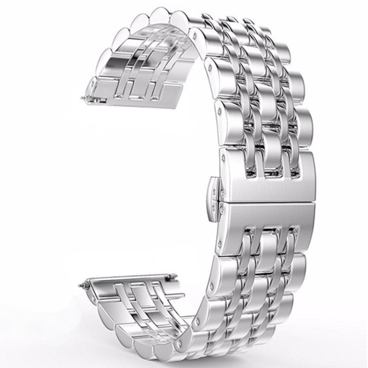 

22mm Men Version Seven-beads Steel Watch Band(Silver)