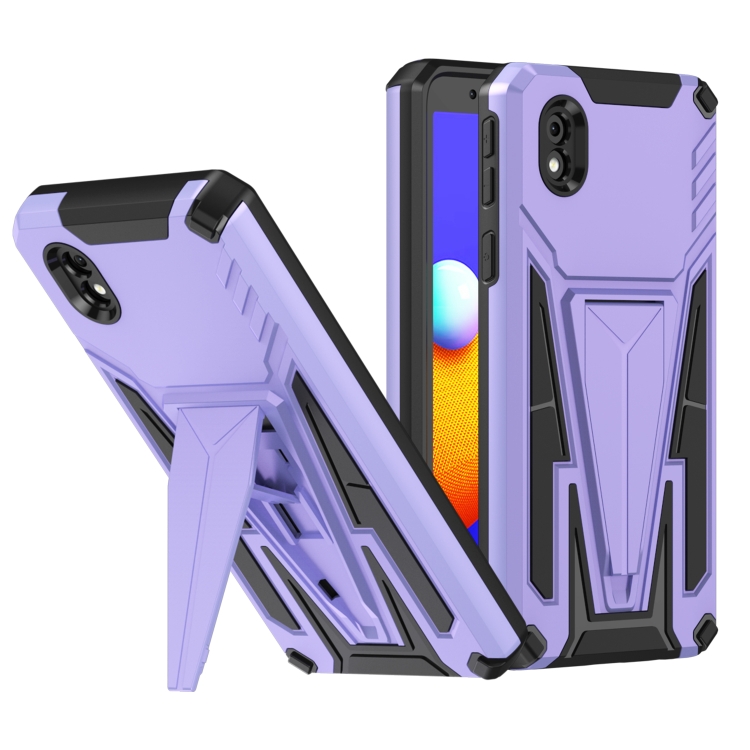 

For Samsung Galaxy A01 Core / M01 Core Super V Armor PC + TPU Shockproof Case with Invisible Holder(Purple)
