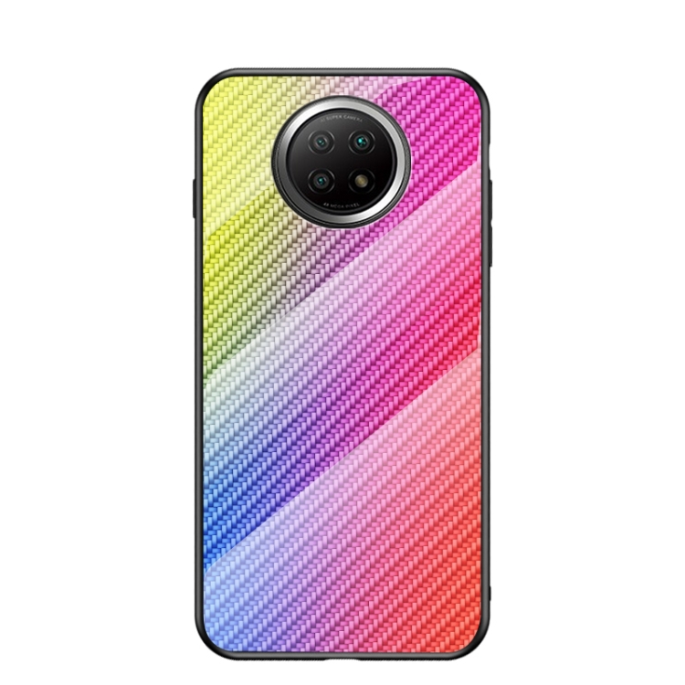 

For Xiaomi Redmi Note 9T Gradient Carbon Fiber Texture TPU Border Tempered Glass Case(Colorful Fiber)