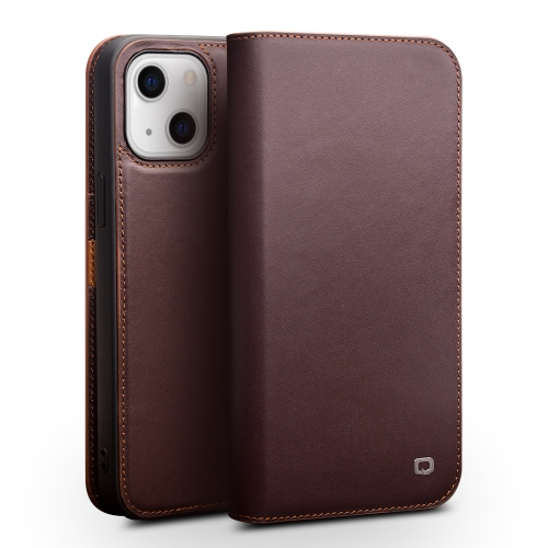 QIALINO Business Horizontal Flip Leather Case with Holder & Card Slots & Wallet For iPhone 13(Brown)