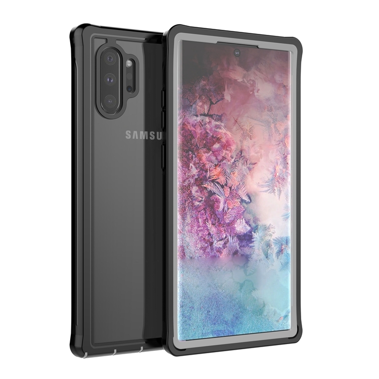 

For Samsung Galaxy Note10+ Waterproof Dustproof Shockproof Transparent Acrylic Protective Case(Black)