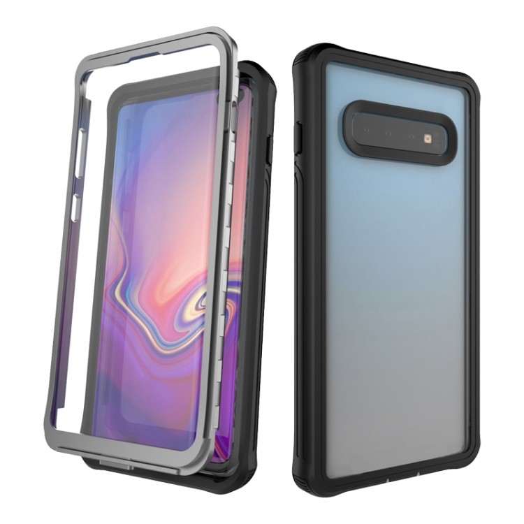

For Samsung Galaxy S10+ Waterproof Dustproof Shockproof Transparent Acrylic Protective Case(Black)