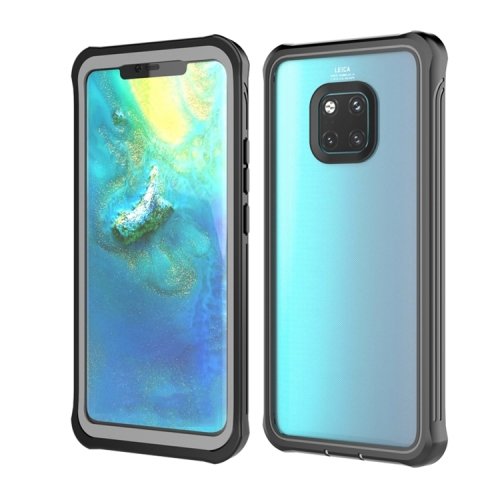 

For Huawei Mate 20 Pro Waterproof Dustproof Shockproof Transparent Acrylic Protective Case(Black)