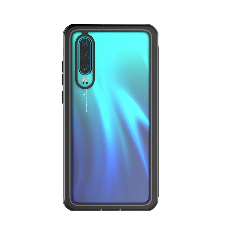 

For Huawei P30 Waterproof Dustproof Shockproof Transparent Acrylic Protective Case(Black)