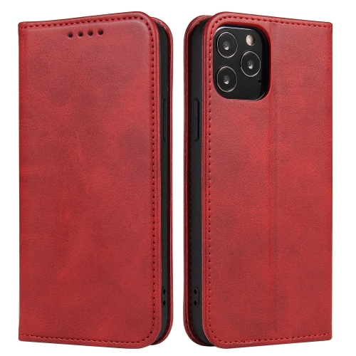 

For iPhone 13 Calf Texture Magnetic Horizontal Flip Leather Case with Holder & Card Slots & Wallet(Red)