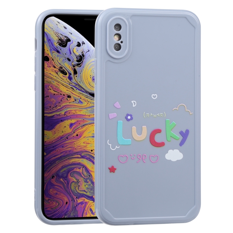 

Lucky Letters TPU Soft Shockproof Case For iPhone X / XS(Blue)