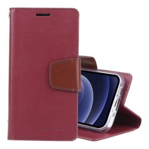 

GOOSPERY SONATA DIARY Horizontal Flip Leather Case with Holder & Card Slots & Wallet For iPhone 13 mini(Wine Red)