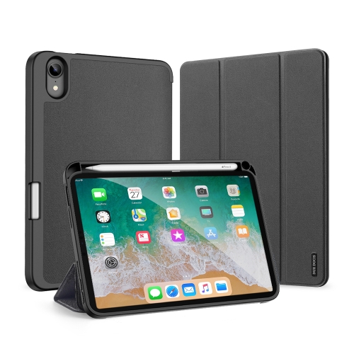 DUX DUCIS Domo Series Horizontal Flip Magnetic TPU + PU Leather Tablet Case with Three-folding Holder & Pen Slot For iPad Mini 6(Black)