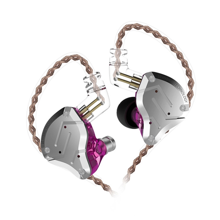 

KZ ZS10 Pro 10-unit Ring Iron Gaming In-ear Wired Earphone, Standard Version(Purple)