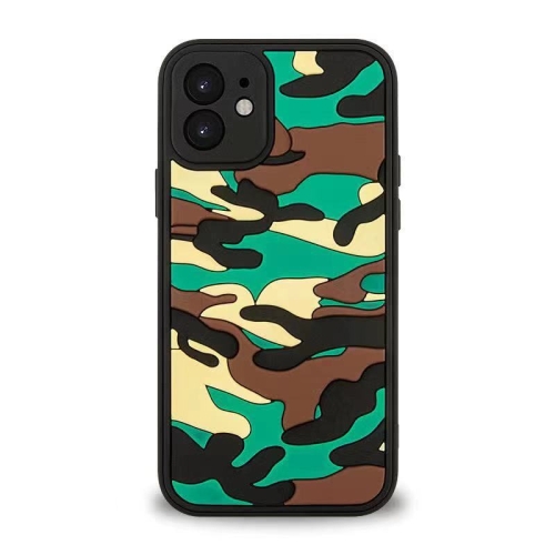 

Camouflage Clouds Embossed Skin Feel Silicone Shockproof Case For iPhone 11(Green)