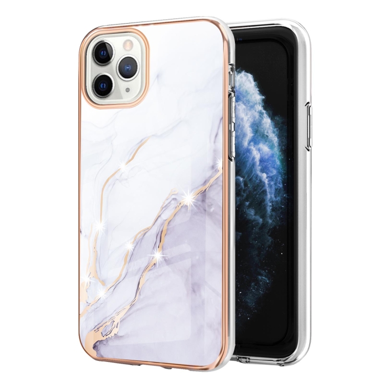 

Electroplating Marble Pattern Dual-side IMD TPU Shockproof Case For iPhone 11 Pro Max(White 006)